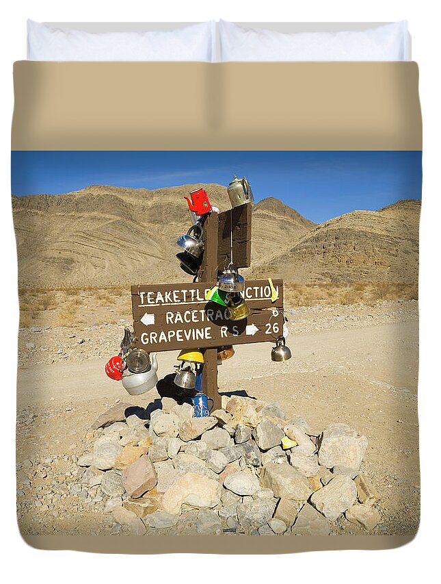 00431203 Duvet Cover featuring the photograph Teakettle Junction in Death Valley by Yva Momatiuk and John Eastcott