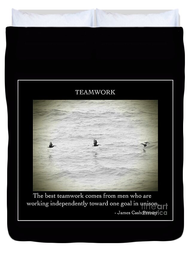 Teamwork Duvet Cover featuring the photograph Teamwork by Kerri Farley