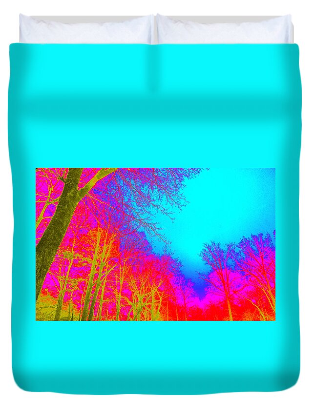 Trees Duvet Cover featuring the photograph Technicolor Fantasy by Pamela Hyde Wilson