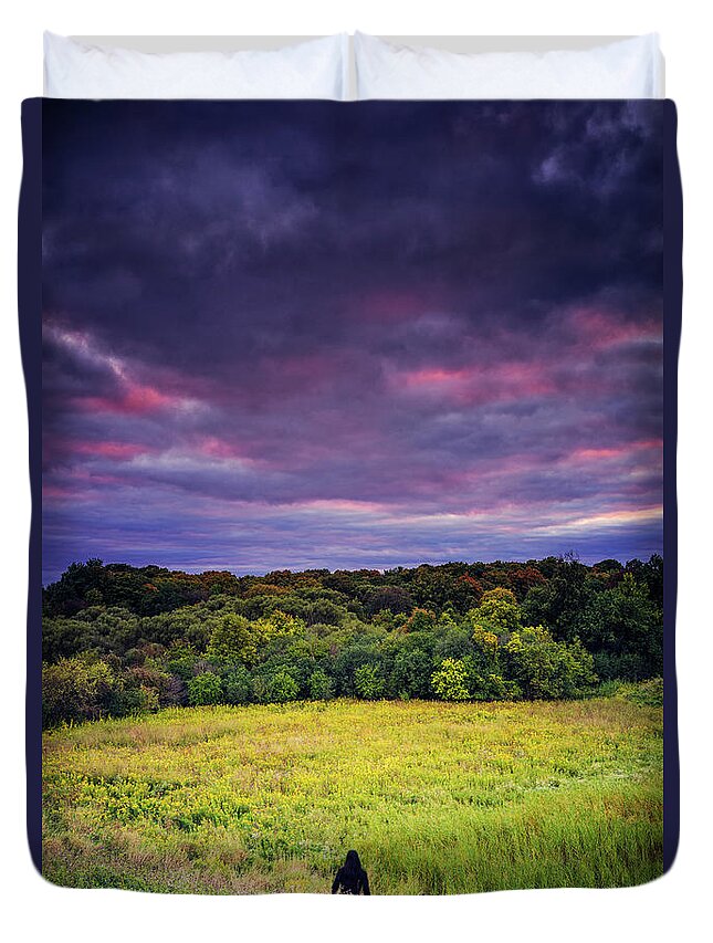 Tranquility Duvet Cover featuring the photograph Technicolour Sky by Yugus