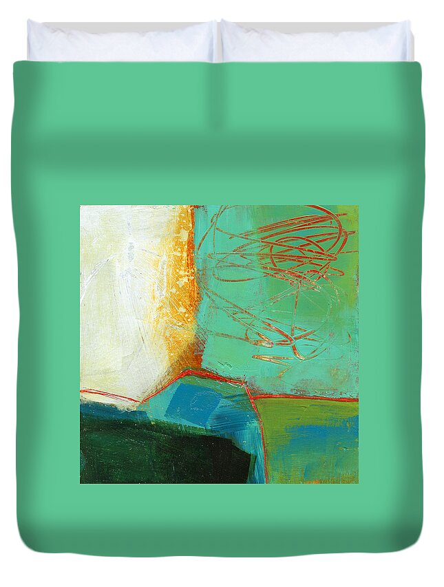 4x4 Duvet Cover featuring the painting Teeny Tiny Art 110 by Jane Davies
