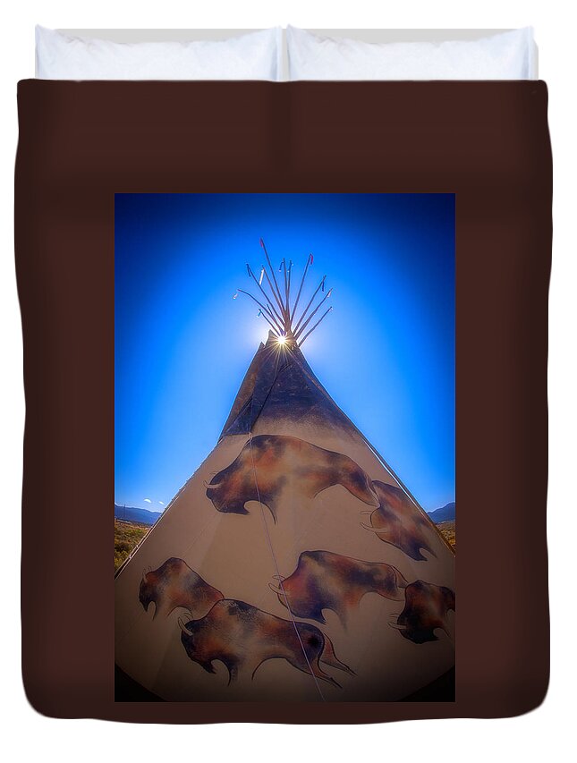New Mexico Duvet Cover featuring the photograph Teepee by Joye Ardyn Durham