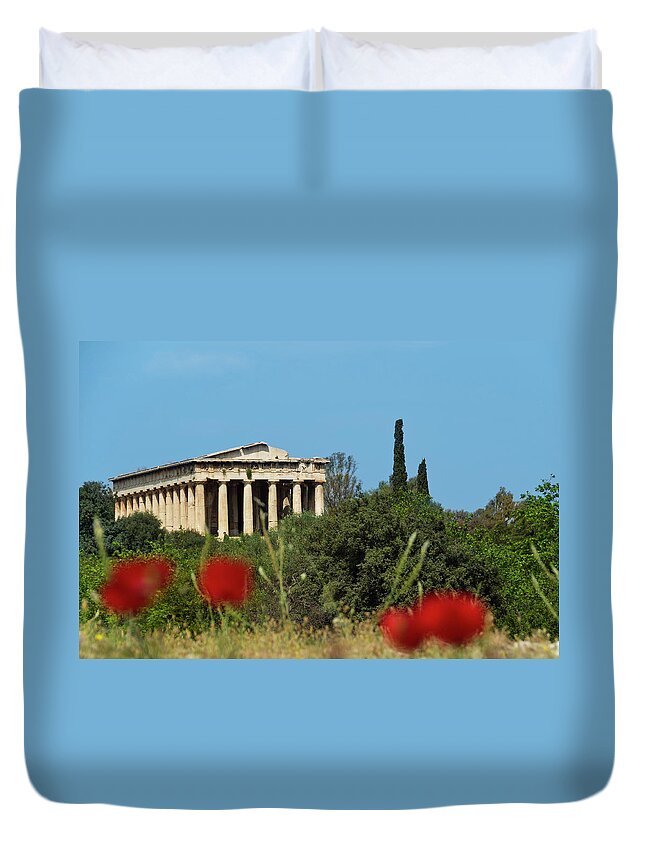 Greek Culture Duvet Cover featuring the photograph Temple Of Ares by Izzet Keribar