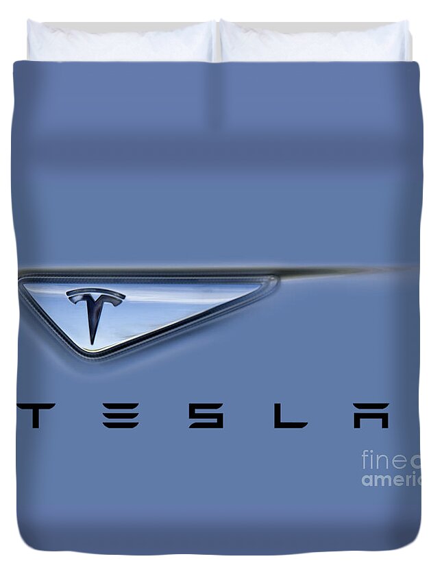 Tesla Duvet Cover featuring the photograph Tesla Artwork by David Millenheft