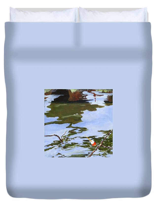 Sports Cushion Duvet Cover featuring the painting Sports Cushion Tp D by Michael Dillon