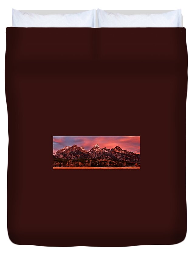 Grand Tetons Duvet Cover featuring the photograph Teton Color by Benjamin Yeager