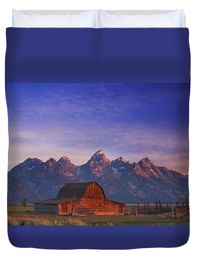 Tetons Duvet Cover featuring the photograph Teton Sunrise by Darren White