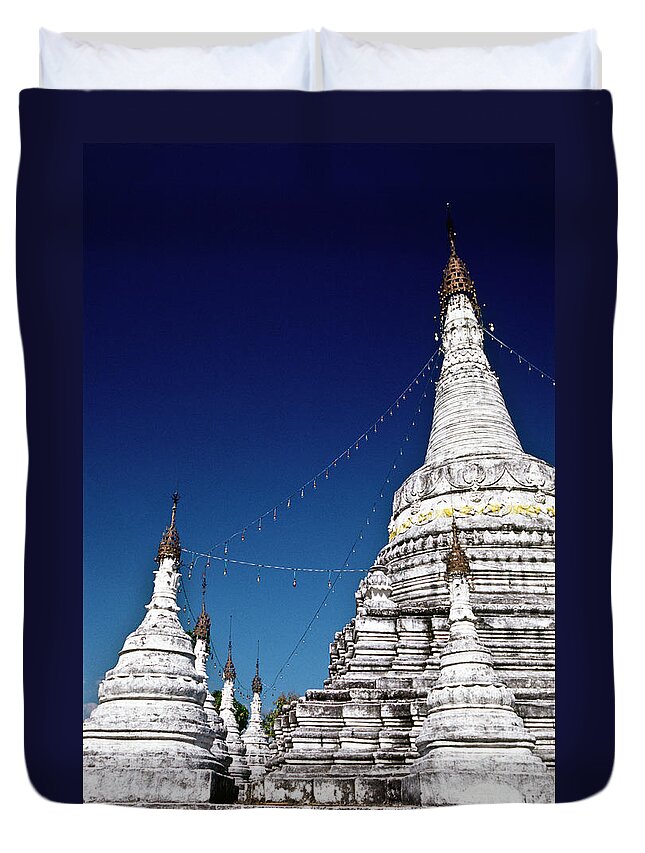 Thailand Duvet Cover featuring the photograph Thailand, Mae Hong Son, Wat Phra That by Tropicalpixsingapore