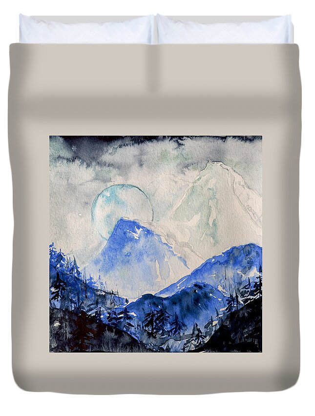 That Strange Frozen Place Where You Keep What Is Left Duvet Cover featuring the painting That Strange Frozen Place Where You Keep What Is Left by Beverley Harper Tinsley