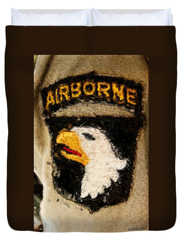 101st Duvet Cover featuring the digital art The 101st Airborne Emblem painting by Weston Westmoreland