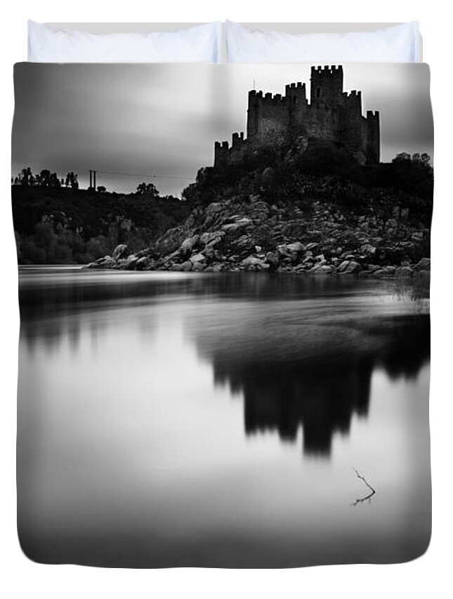 Castle Duvet Cover featuring the photograph The Almourol castle by Jorge Maia