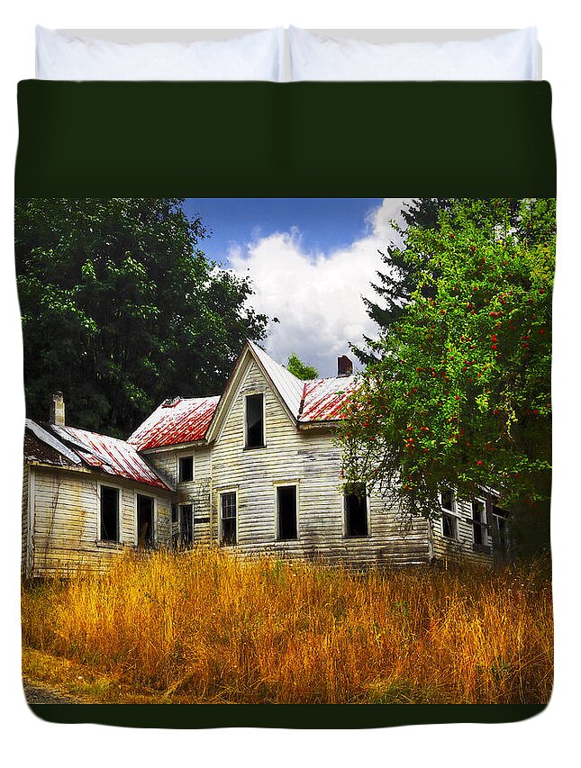 Apple Duvet Cover featuring the photograph The Apple Tree on the HIll by Debra and Dave Vanderlaan