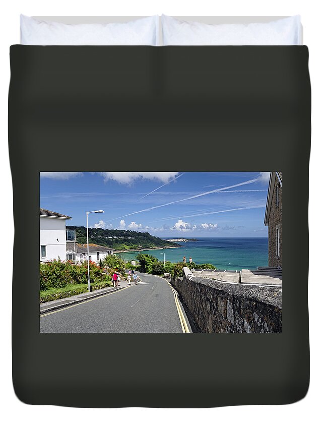 Britain Duvet Cover featuring the photograph The Approach to the Beach - Carbis Bay by Rod Johnson