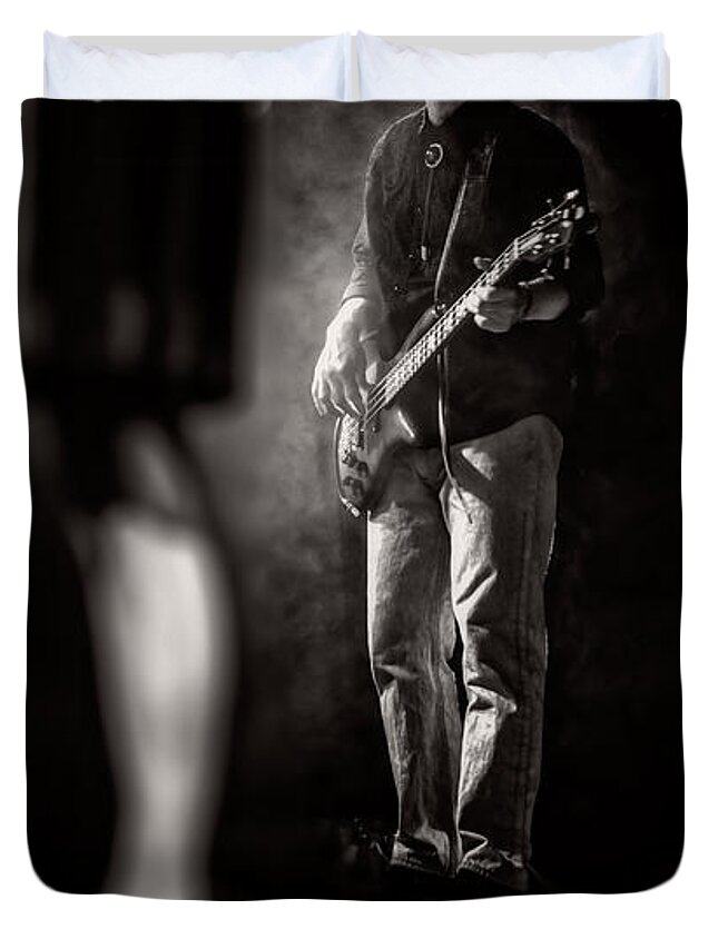 Bass Duvet Cover featuring the photograph The Bassist by Bob Orsillo
