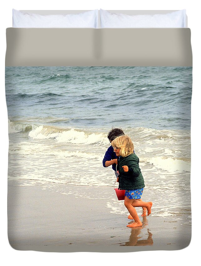 Two Duvet Cover featuring the photograph The Beach by Gordon James