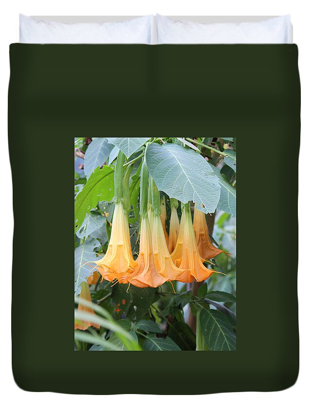 Flowers Duvet Cover featuring the photograph The Bells Are Ringing by Lorraine Baum