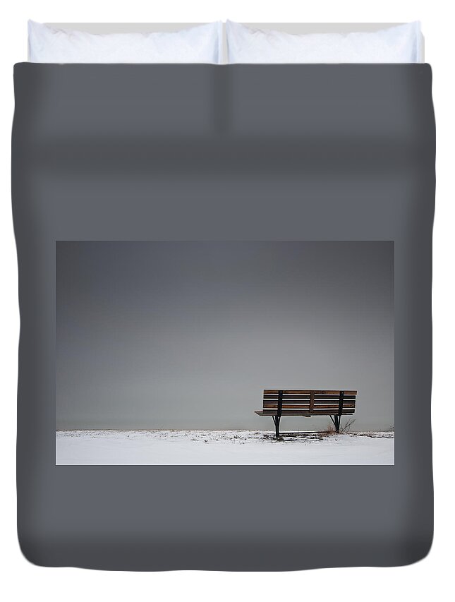 Bench Duvet Cover featuring the photograph The Bench by Josh Eral