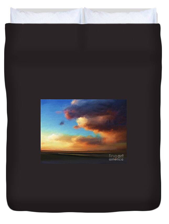 Sunset Duvet Cover featuring the painting The Best of the West by Artificium -