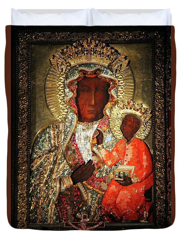 Black Madonna Duvet Cover featuring the photograph The Black Madonna by Mariola Bitner
