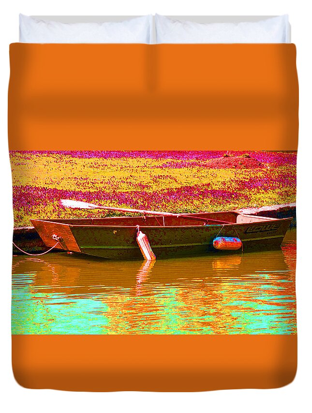 Boat Duvet Cover featuring the digital art The Boat by Barbara McDevitt