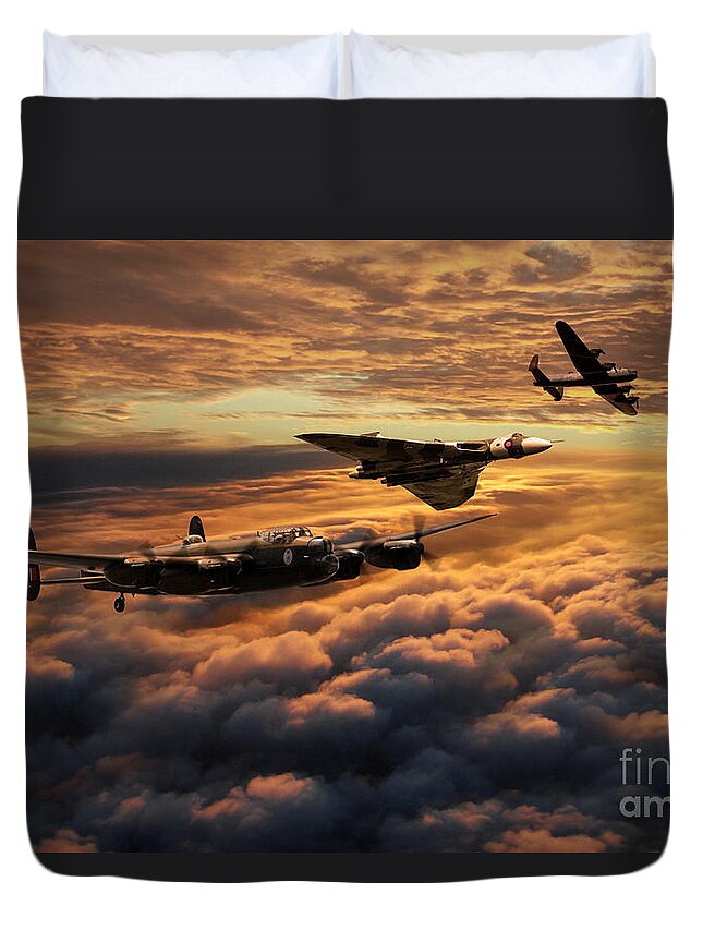 Avro Duvet Cover featuring the digital art The Bomber Age by Airpower Art