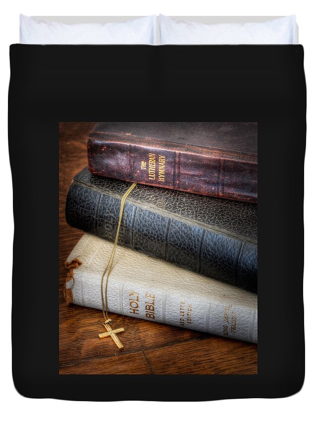 Bible Duvet Cover featuring the photograph The Books by David and Carol Kelly