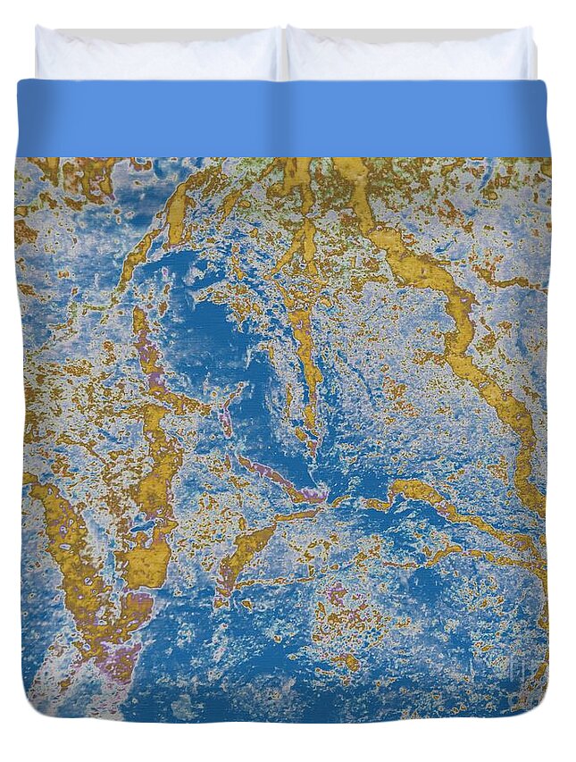 The Breakup Of Pangaea Duvet Cover featuring the photograph The Breakup of Pangaea by Barbara A Griffin
