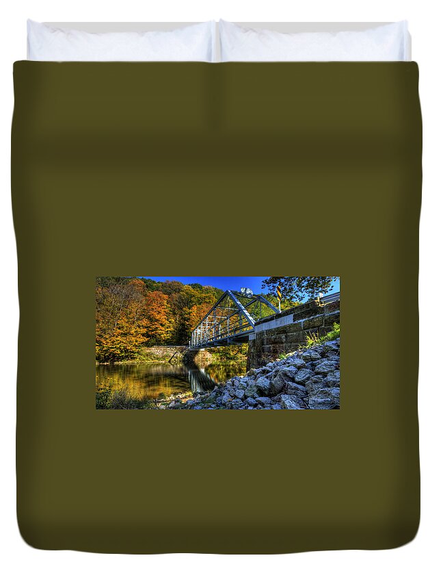 Bridge Duvet Cover featuring the photograph The Bridge over Beaver Creek by David Dufresne