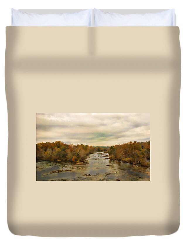 Broad River Duvet Cover featuring the painting The Broad River by Steven Richardson