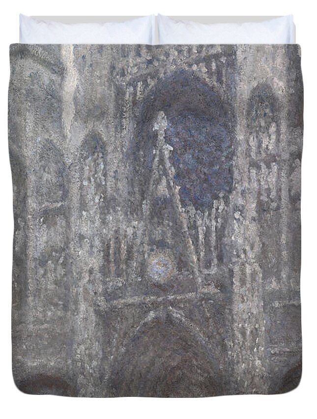 Claude Monet Duvet Cover featuring the painting The Cathedral In Rouen by Claude Monet