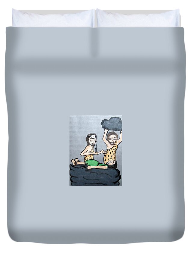 Doctors Duvet Cover featuring the painting The Doctors by Nora Shepley