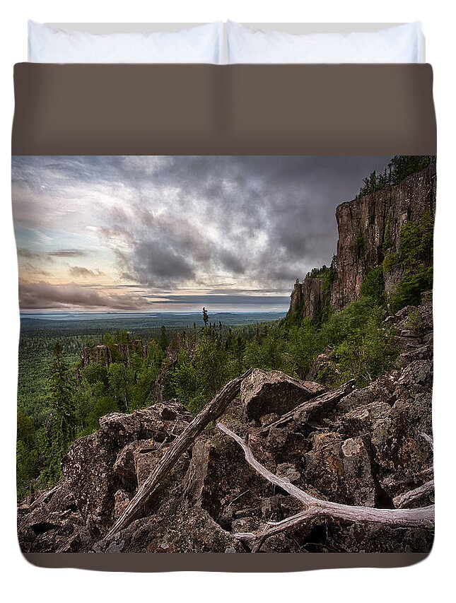 Bluff Duvet Cover featuring the photograph the Dorion Pinnacles by Jakub Sisak