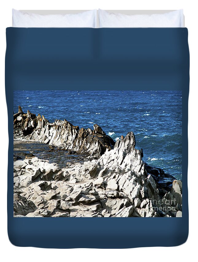 Fine Art Photography Duvet Cover featuring the photograph The Dragons Teeth I by Patricia Griffin Brett