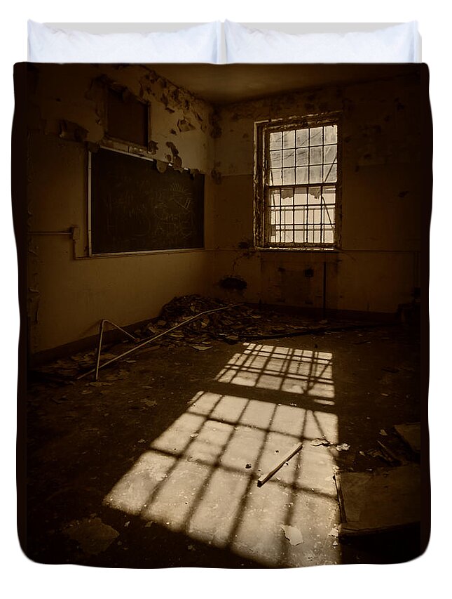 Urbex Duvet Cover featuring the photograph The Echo Of Emptiness by Evelina Kremsdorf