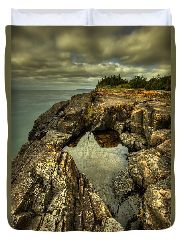 Bay Duvet Cover featuring the photograph The Edge by Jakub Sisak