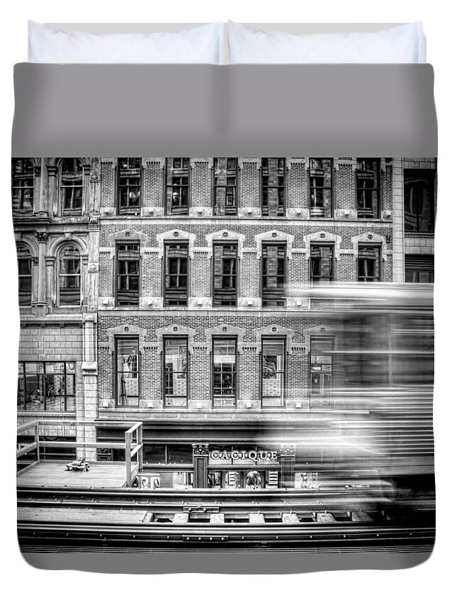 Chicago Duvet Cover featuring the photograph The Elevated by Scott Norris