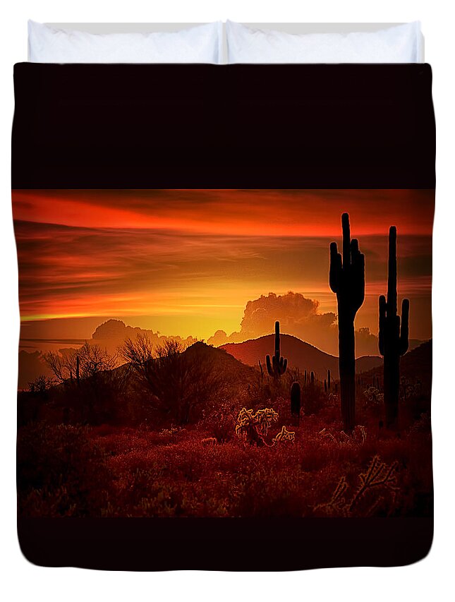 Desert Southwest Duvet Cover featuring the photograph The Essence of the Southwest by Saija Lehtonen