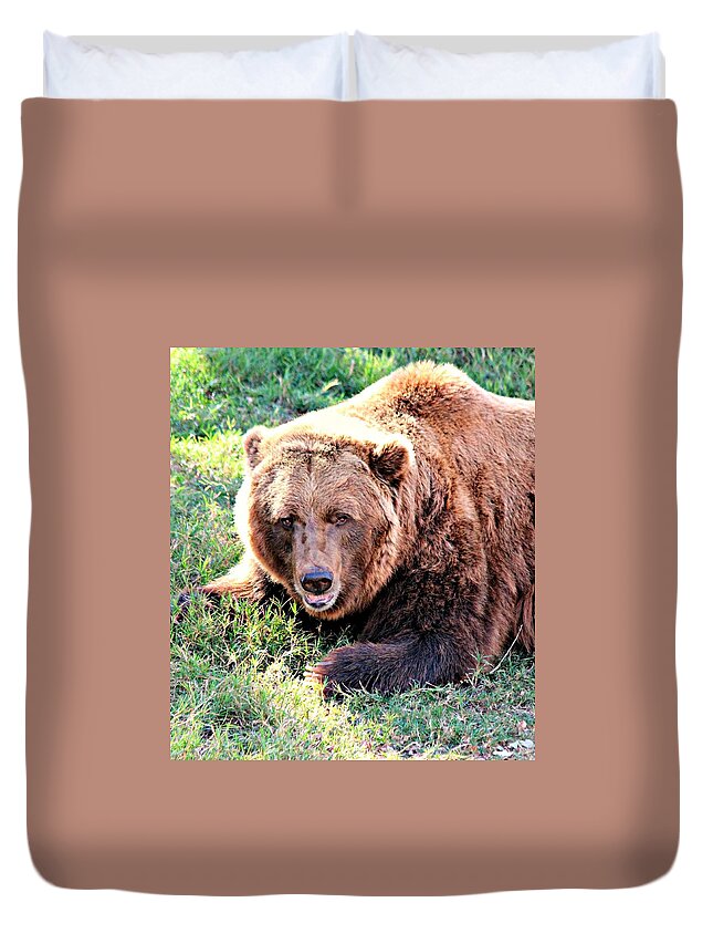 Bear Duvet Cover featuring the photograph The Eyes Say It All by Jo Sheehan