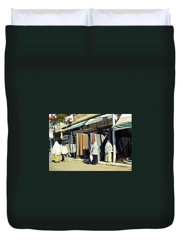 The Fabric Shop Duvet Cover featuring the photograph The Fabric Shop - Alexandria by Mary Machare