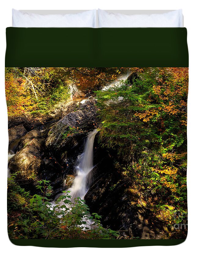 Fall Duvet Cover featuring the photograph The Falls by Brenda Giasson