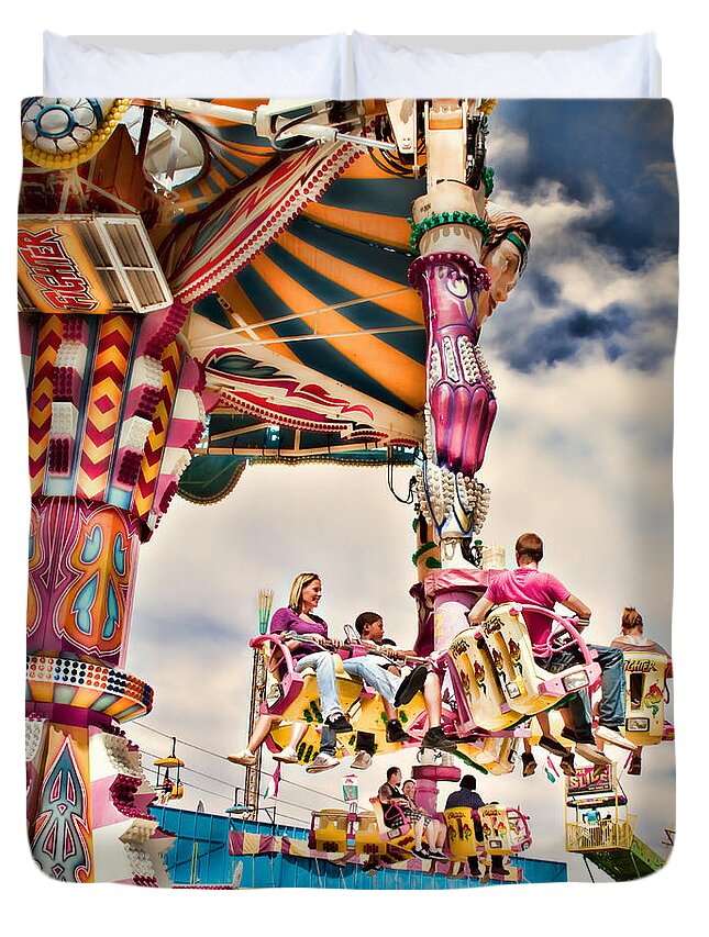 Amusement Duvet Cover featuring the digital art The Fighter by Lana Trussell