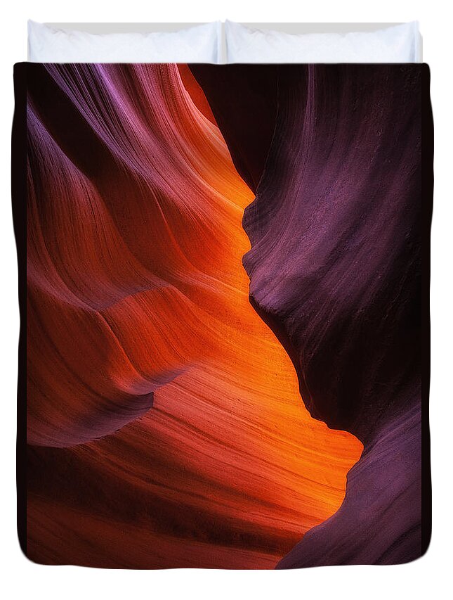 Sandstone Duvet Cover featuring the photograph The Fire Within by Darren White