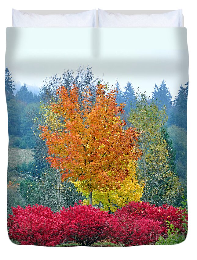 Autumn Duvet Cover featuring the photograph The Flame by Kirt Tisdale