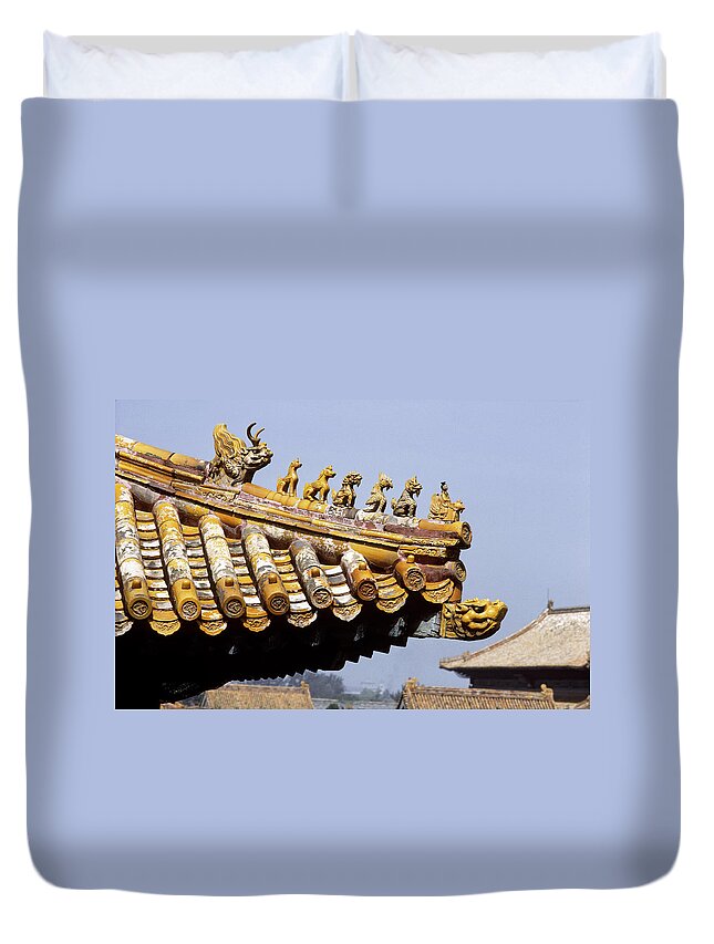 Architectural Duvet Cover featuring the photograph The Forbidden City by George Holton