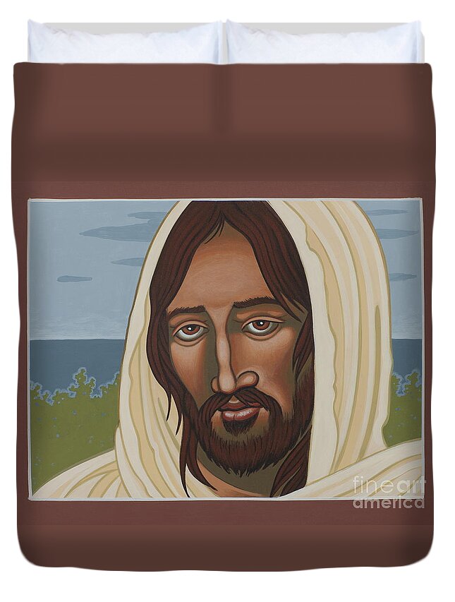 Jesus Duvet Cover featuring the painting The Galilean Jesus 266 by William Hart McNichols