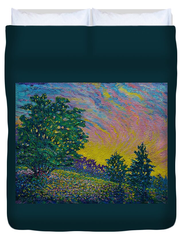Oil Painting Duvet Cover featuring the painting The Gleaming by Michael Gross