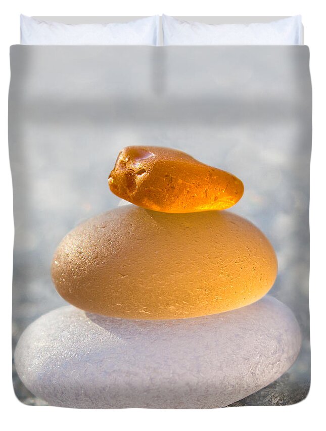 Glass Duvet Cover featuring the photograph The Golden Egg by Barbara McMahon