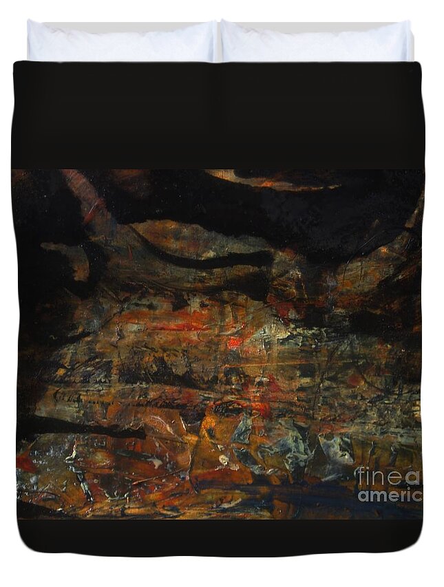 Abstract Acrylic Painting Duvet Cover featuring the painting The Good Earth 2 by Nancy Kane Chapman