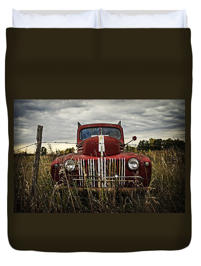 Manitoba Duvet Cover featuring the photograph The Good Old Days by Sandra Parlow