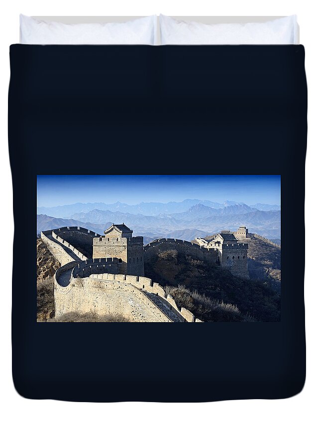 great Wall Duvet Cover featuring the photograph The Great Wall - China by Brendan Reals